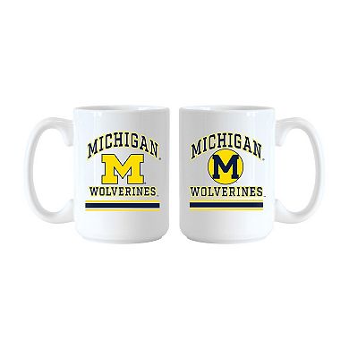 Logo Brands Michigan Wolverines 15oz. Current & Throwback Mug Set
