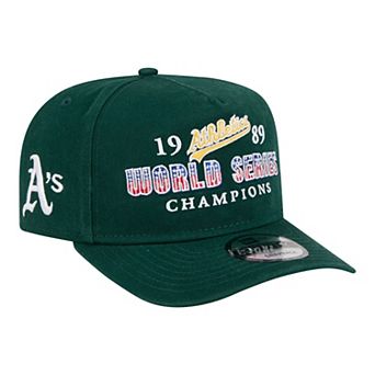 Men's New Era Green Oakland Athletics 1989 World Series Champions Historic 9FIFTY A-Frame Snapback Hat
