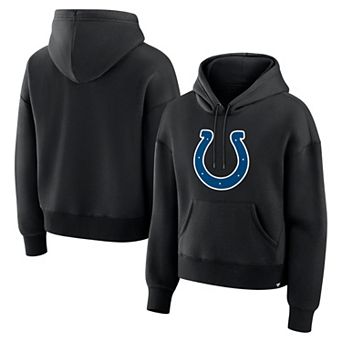 Women's Fanatics Black Indianapolis Colts Relaxed High Hip Essential Legacy Hoodie