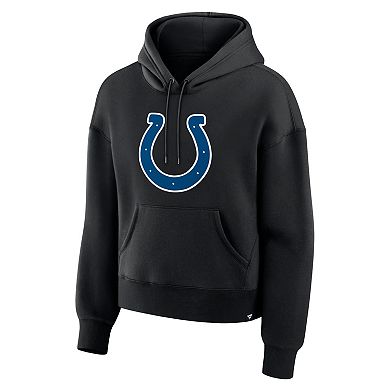 Women's Fanatics Black Indianapolis Colts Relaxed High Hip Essential Legacy Hoodie
