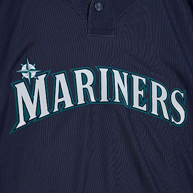 Men's Mitchell & Ness Ichiro Suzuki Navy Seattle Mariners Big & Tall Cooperstown Mesh Batting Practice Jersey