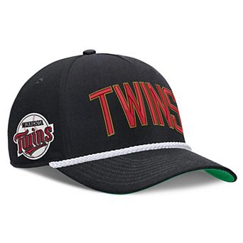 Men's Nike Black Minnesota Twins Cooperstown Collection Rise Adjustable Hat