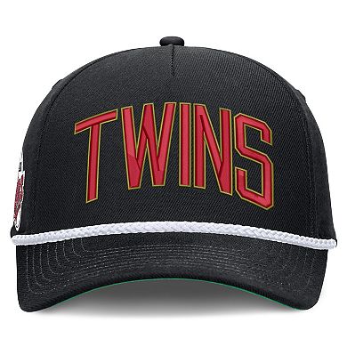 Men's Nike Black Minnesota Twins Cooperstown Collection Rise Adjustable Hat