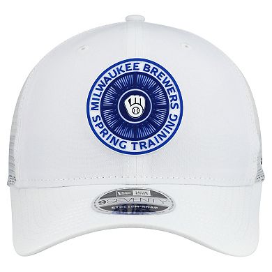 Men's New Era White Milwaukee Brewers 2026 Spring Training Fan Pack 9SEVENTY Adjustable Trucker Hat