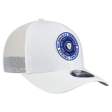 Men's New Era White Milwaukee Brewers 2026 Spring Training Fan Pack 9SEVENTY Adjustable Trucker Hat
