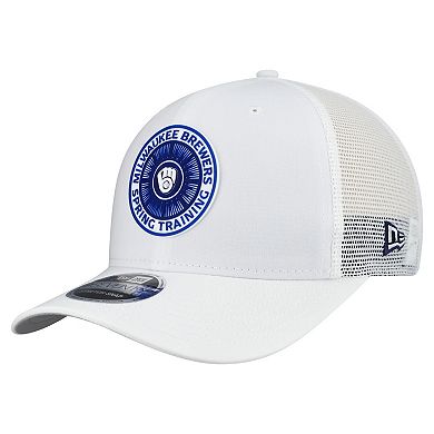 Men's New Era White Milwaukee Brewers 2026 Spring Training Fan Pack 9SEVENTY Adjustable Trucker Hat
