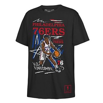Youth Mitchell & Ness VJ Edgecombe Black Philadelphia 76ers Chalked Up Player T-Shirt