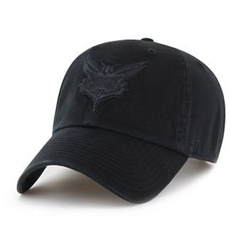 Men's '47 Charlotte Hornets Black on Black Clean Up Adjustable Hat