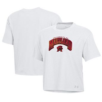 Women's Under Armour White Maryland Terrapins Iridescent T-Shirt