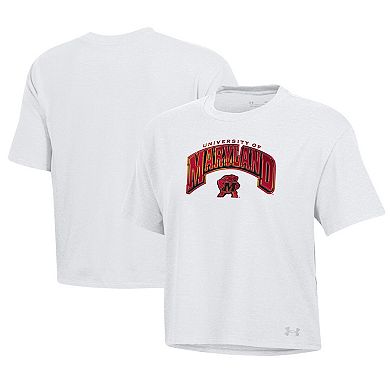 Women's Under Armour White Maryland Terrapins Iridescent T-Shirt