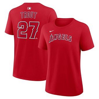 Women's Nike Mike Trout Red Los Angeles Angels Name & Number T-Shirt