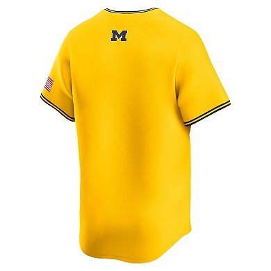 Men's Nike Maize Michigan Wolverines Alternate Limited Baseball Jersey