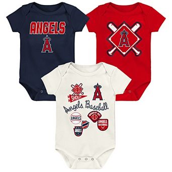 Newborn Outerstuff Los Angeles Angels Home Plate 3 pc Creeper Set
