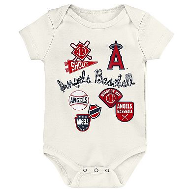 Newborn Outerstuff Los Angeles Angels Home Plate 3-Piece Creeper Set