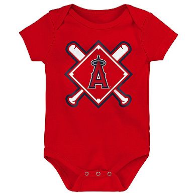 Newborn Outerstuff Los Angeles Angels Home Plate 3-Piece Creeper Set