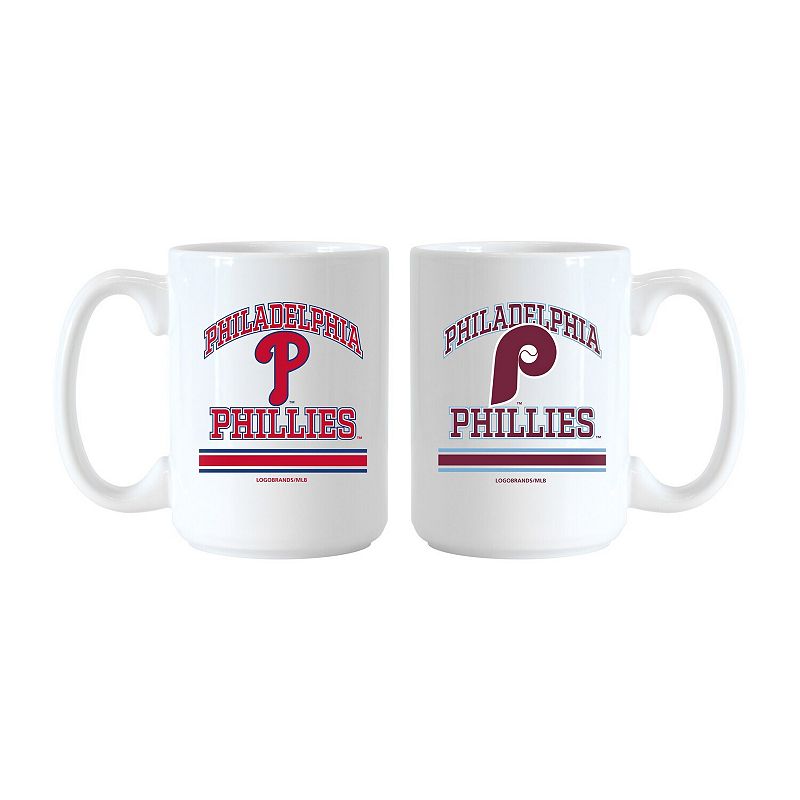 Logo Brands Philadelphia Phillies 15oz. Current & Throwback Mug Set, Team