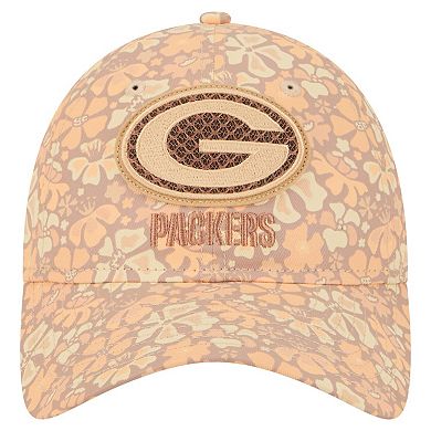 Women's New Era Tan Green Bay Packers Floral 9TWENTY Adjustable Hat
