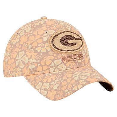 Women's New Era Tan Green Bay Packers Floral 9TWENTY Adjustable Hat