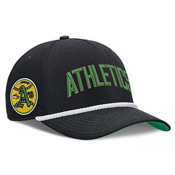 Men's Nike Black Oakland Athletics Cooperstown Collection Rise Adjustable Hat