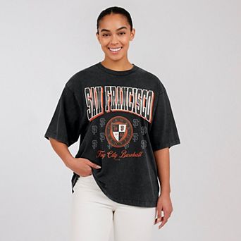 Women's WEAR by Erin Andrews Black San Francisco Giants Oversized Boyfriend T-Shirt