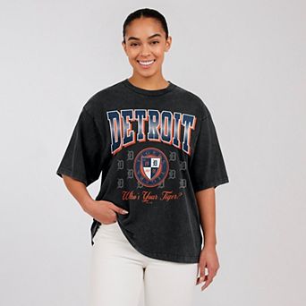 Women's WEAR by Erin Andrews Black Detroit Tigers Oversized Boyfriend T-Shirt