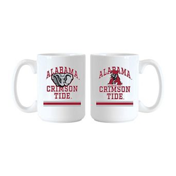 Logo Brands Alabama Crimson Tide 15oz. Current & Throwback Mug Set