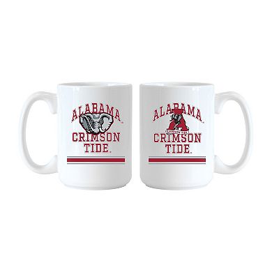 Logo Brands Alabama Crimson Tide 15oz. Current & Throwback Mug Set