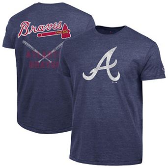 Men's Champion Navy Atlanta Braves Tri-Blend T-Shirt