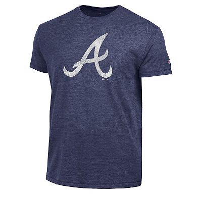 Men's Champion Navy Atlanta Braves Tri-Blend T-Shirt