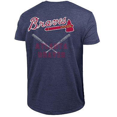 Men's Champion Navy Atlanta Braves Tri-Blend T-Shirt