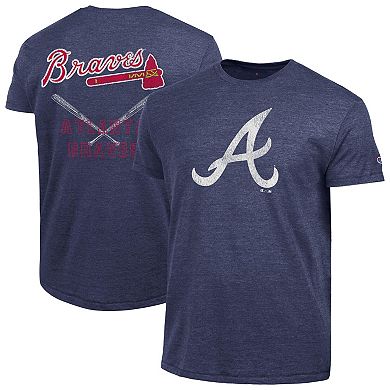 Men's Champion Navy Atlanta Braves Tri-Blend T-Shirt