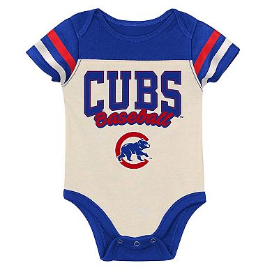 "Newborn Outerstuff Royal Chicago Cubs Up One Three-Piece Bodysuit, Bib & Booties Set"