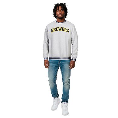 Men's Champion Heather Gray Milwaukee Brewers Reverse Weave Sweatshirt