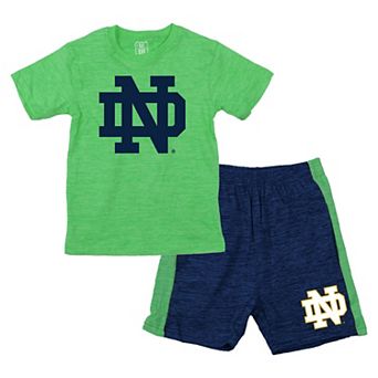 Preschool Wes & Willy Green Notre Dame Fighting Irish Cloudy Yarn T-Shirt & Shorts Set