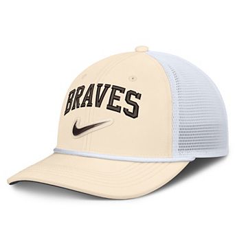 Men's Nike Natural/White Atlanta Braves Rise Dri-FIT Trucker Adjustable Hat