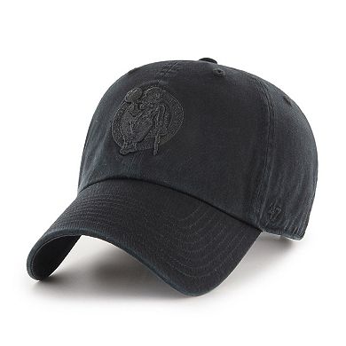 Men's '47 Boston Celtics Black on Black Clean Up Adjustable Hat