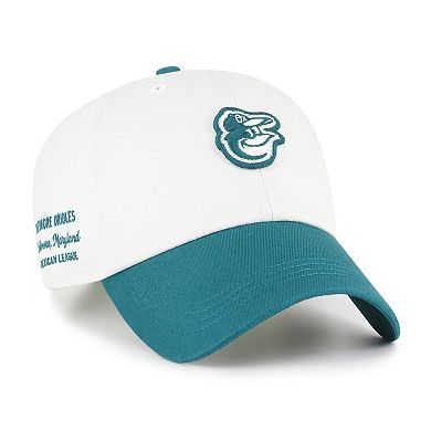 Men's '47 White/Teal Baltimore Orioles Contemporary Tonal Clean Up Adjustable Hat
