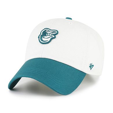 Men's '47 White/Teal Baltimore Orioles Contemporary Tonal Clean Up Adjustable Hat