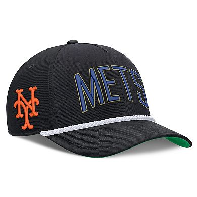 Men's Nike Black New York Mets Cooperstown Collection Rise Adjustable Hat