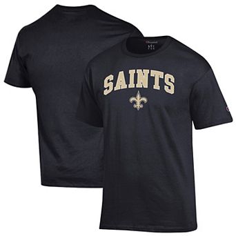 Men's Champion Black New Orleans Saints Arch Over Logo T-Shirt