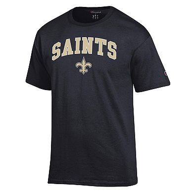 Men's Champion Black New Orleans Saints Arch Over Logo T-Shirt