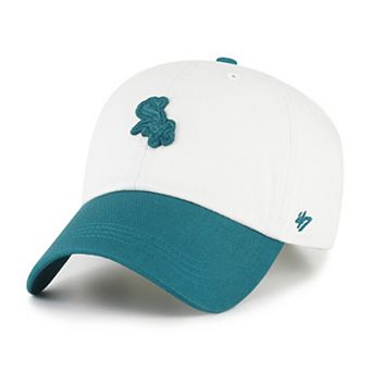 Men's '47 White/Teal Chicago White Sox Contemporary Tonal Clean Up Adjustable Hat