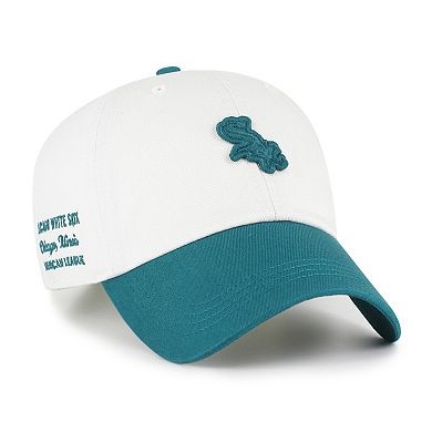 Men's '47 White/Teal Chicago White Sox Contemporary Tonal Clean Up Adjustable Hat