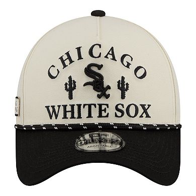 Men's New Era Cream Chicago White Sox 2026 Spring Training Fan Pack Rope A-Frame 9FORTY Adjustable Hat
