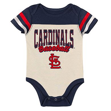 "Newborn Outerstuff Navy St. Louis Cardinals Up One Three-Piece Bodysuit, Bib & Booties Set"