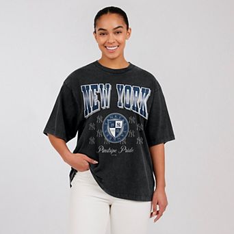 Women's WEAR by Erin Andrews Black New York Yankees Oversized Boyfriend T-Shirt