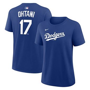 Women's Nike Shohei Ohtani Royal Los Angeles Dodgers Name & Number T-Shirt