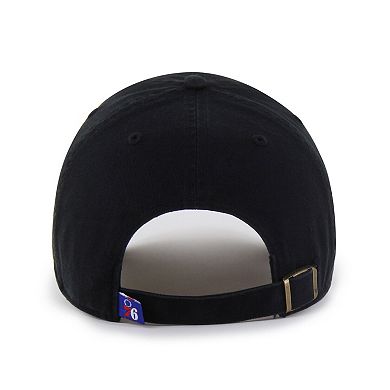 Men's '47 Philadelphia 76ers Black on Black Clean Up Adjustable Hat