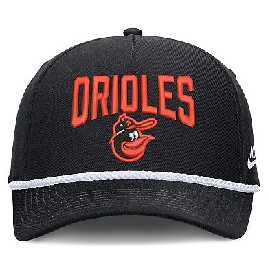 Men's Nike Black Baltimore Orioles Cooperstown Rise Adjustable Hat