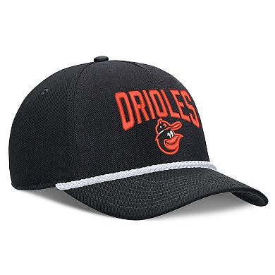 Men's Nike Black Baltimore Orioles Cooperstown Rise Adjustable Hat